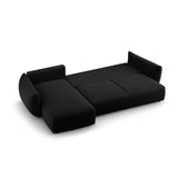 Matera 4-Sitzer Ecksofa, Linke Seite, aus Samt in Schwarz (Salvador 19), 253x173x86 cm von Cosmopolitan Design – Bild 6