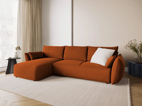 Matera 4-Sitzer Ecksofa, Linke Seite, aus Samt in Terrakotta (Salvador 14), 253x173x86 cm von Cosmopolitan Design – Bild 2