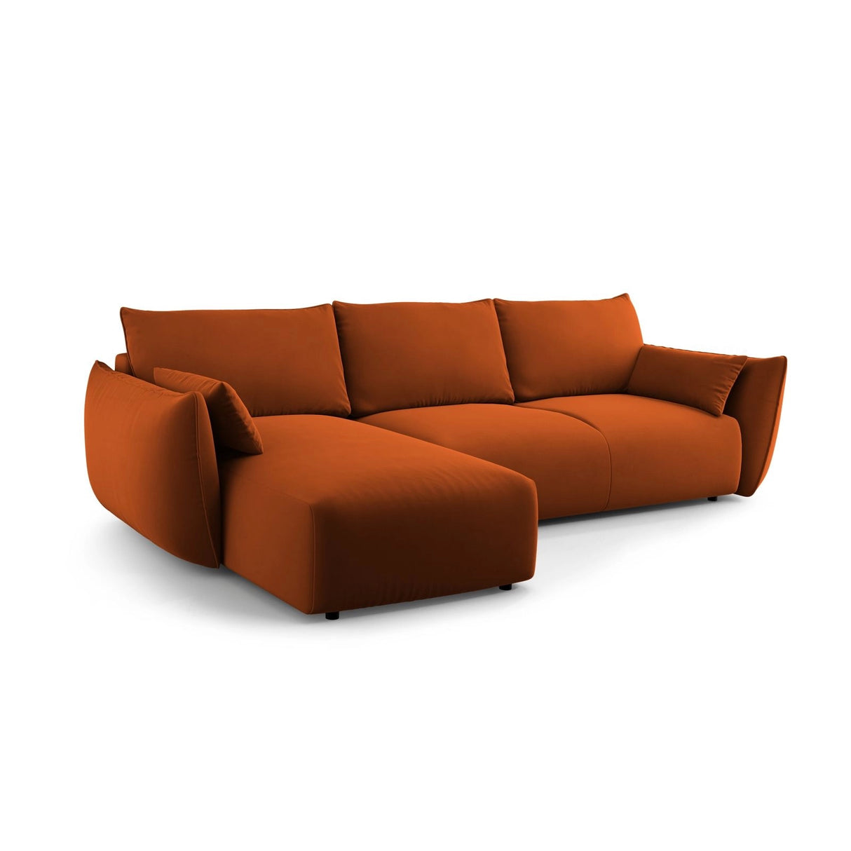 Matera 4-Sitzer Ecksofa, Linke Seite, aus Samt in Terrakotta (Salvador 14), 253x173x86 cm von Cosmopolitan Design – Bild 4