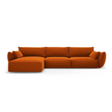 Matera 4-Sitzer Ecksofa, Linke Seite, aus Samt in Terrakotta (Salvador 14), 308x171x85 cm von Cosmopolitan Design – Bild 1