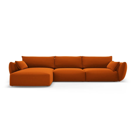 Matera 4-Sitzer Ecksofa, Linke Seite, aus Samt in Terrakotta (Salvador 14), 308x171x85 cm von Cosmopolitan Design – Bild 1