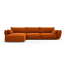 Matera 4-Sitzer Ecksofa, Linke Seite, aus Samt in Terrakotta (Salvador 14), 308x171x85 cm von Cosmopolitan Design – Bild 1
