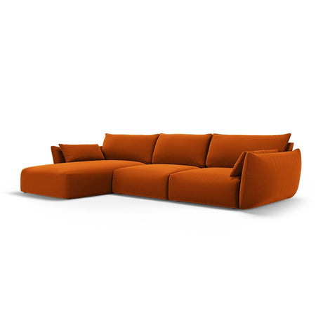 Matera 4-Sitzer Ecksofa, Linke Seite, aus Samt in Terrakotta (Salvador 14), 308x171x85 cm von Cosmopolitan Design – Bild 3