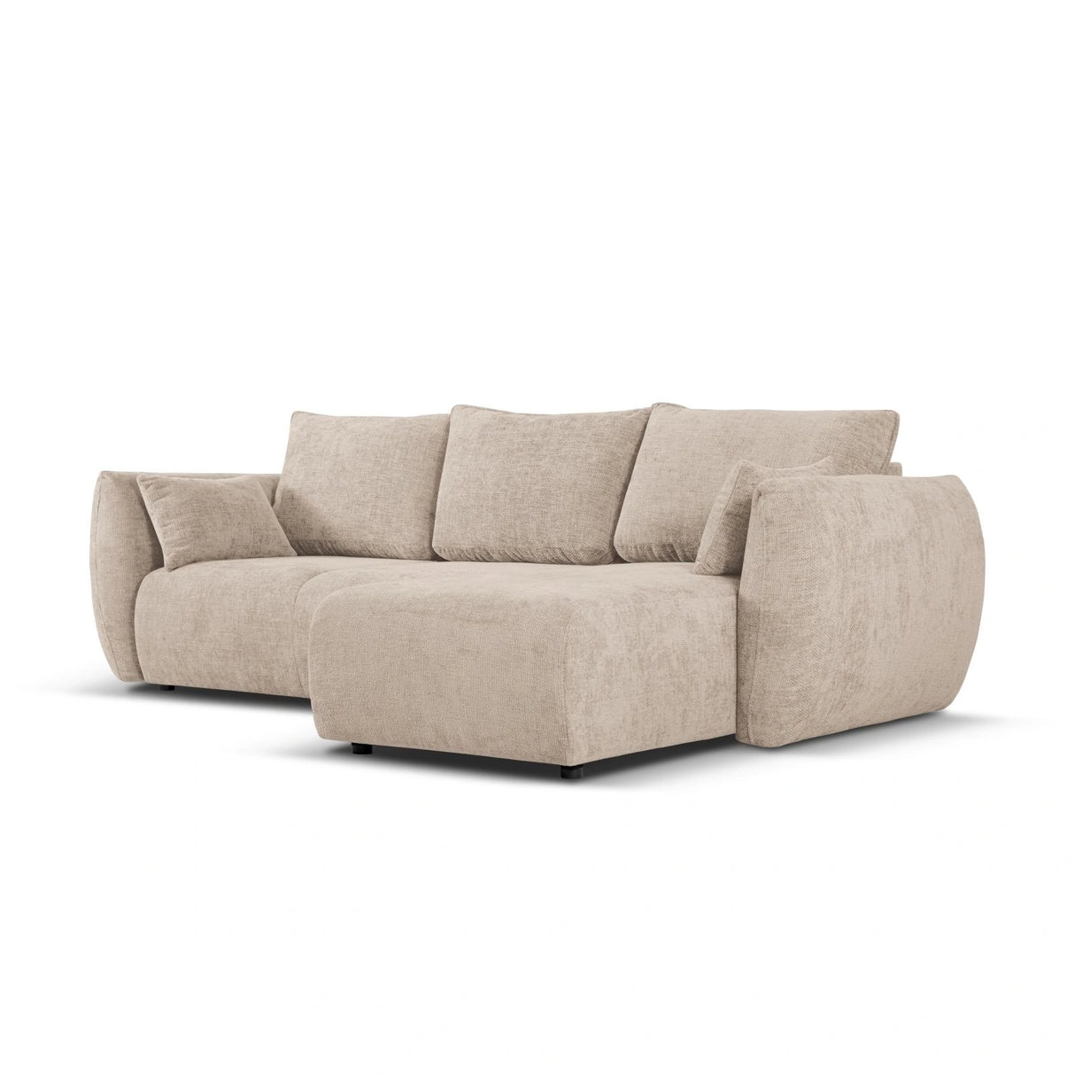 Matera 4-Sitzer Ecksofa, Rechte Seite, aus Chenille in Beige (Haga 30), 253x173x86 cm von Cosmopolitan Design – Bild 4