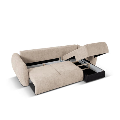 Matera 4-Sitzer Ecksofa, Rechte Seite, aus Chenille in Beige (Haga 30), 253x173x86 cm von Cosmopolitan Design – Bild 6