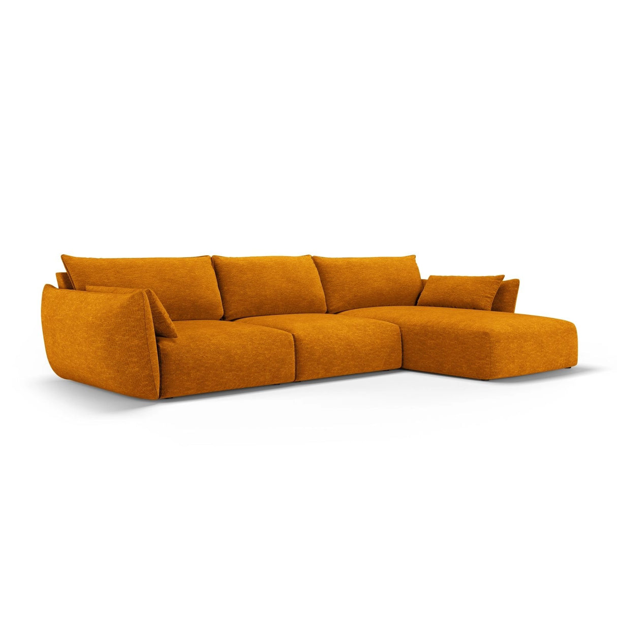 Matera 4-Sitzer Ecksofa, Rechte Seite, aus Chenille in Gelb (Haga 68), 308x171x85 cm von Cosmopolitan Design – Bild 3