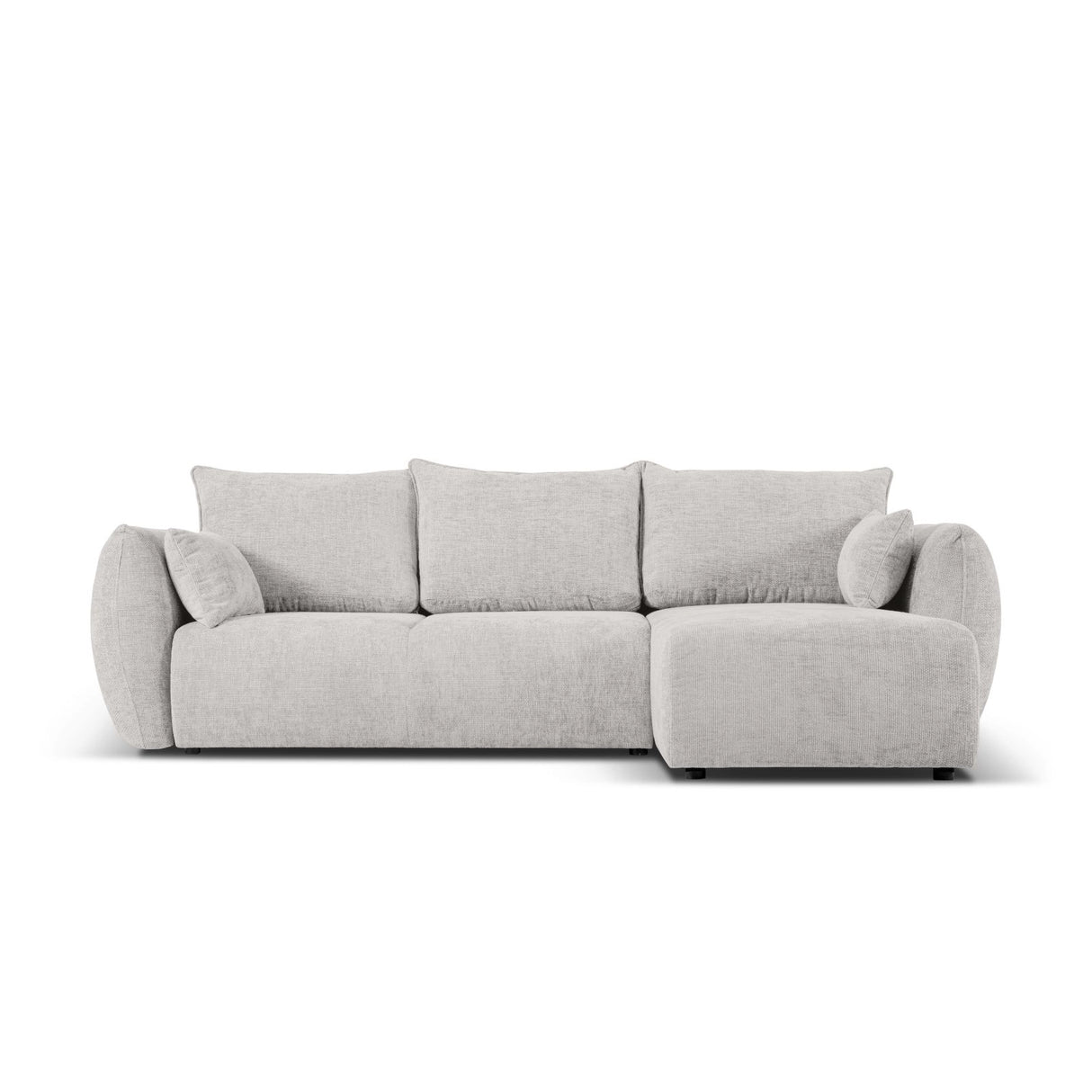 Matera 4-Sitzer Ecksofa, Rechte Seite, aus Chenille in Hellgrau (Haga 06), 253x173x86 cm von Cosmopolitan Design – Bild 1