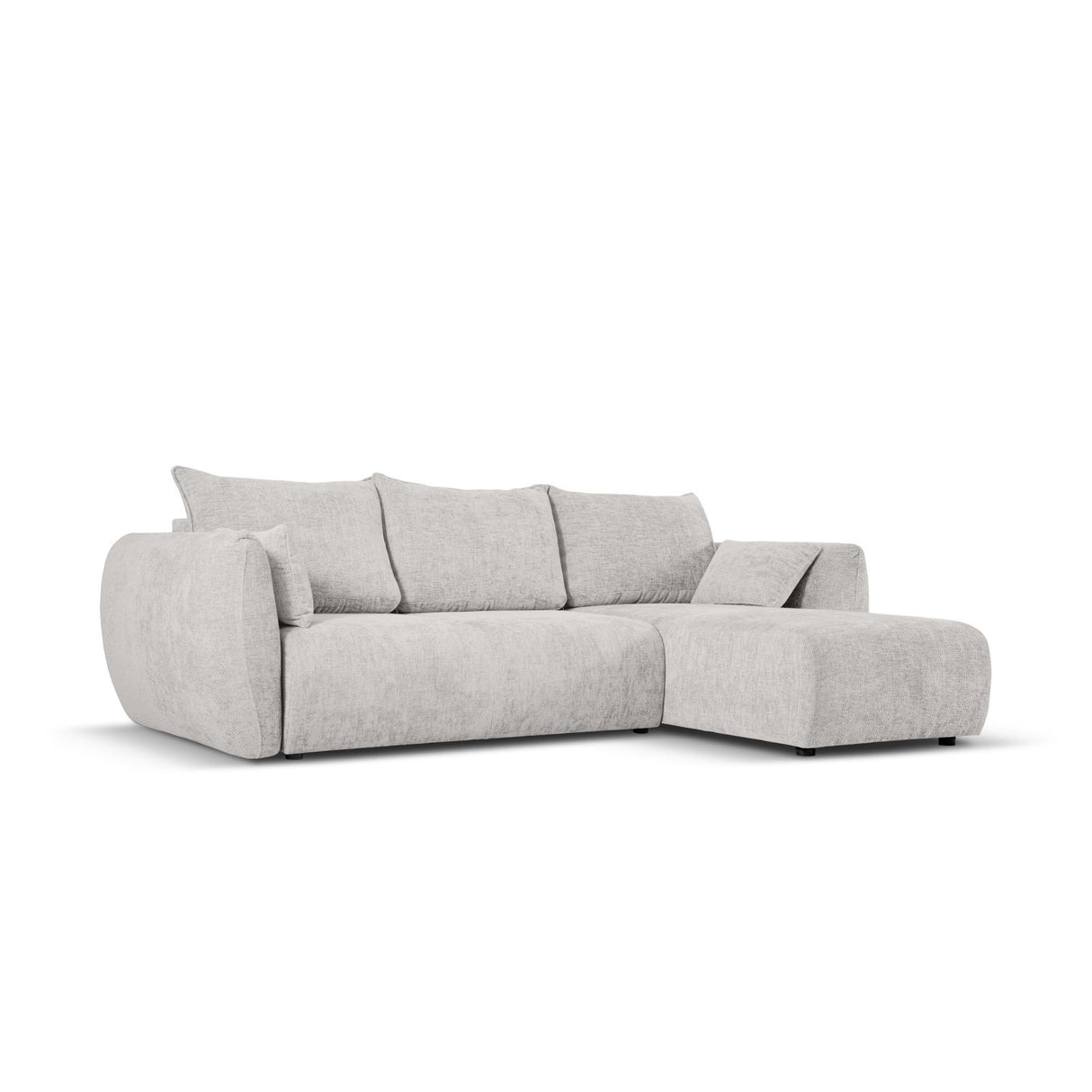 Matera 4-Sitzer Ecksofa, Rechte Seite, aus Chenille in Hellgrau (Haga 06), 253x173x86 cm von Cosmopolitan Design – Bild 3
