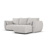 Matera 4-Sitzer Ecksofa, Rechte Seite, aus Chenille in Hellgrau (Haga 06), 253x173x86 cm von Cosmopolitan Design – Bild 4