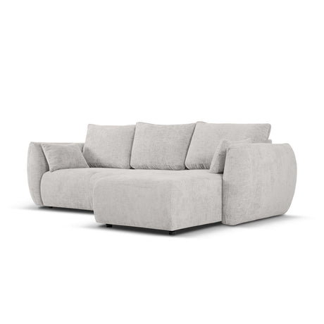 Matera 4-Sitzer Ecksofa, Rechte Seite, aus Chenille in Hellgrau (Haga 06), 253x173x86 cm von Cosmopolitan Design – Bild 4