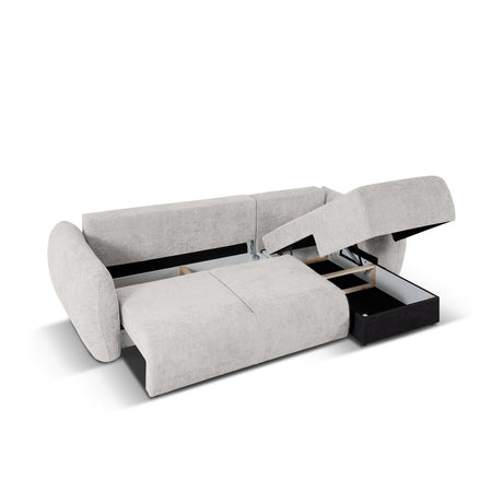 Matera 4-Sitzer Ecksofa, Rechte Seite, aus Chenille in Hellgrau (Haga 06), 253x173x86 cm von Cosmopolitan Design – Bild 6