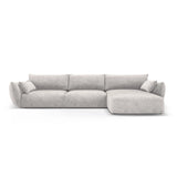Matera 4-Sitzer Ecksofa, Rechte Seite, aus Chenille in Hellgrau (Haga 06), 308x171x85 cm von Cosmopolitan Design – Bild 1