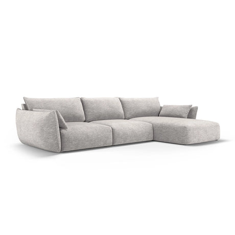 Matera 4-Sitzer Ecksofa, Rechte Seite, aus Chenille in Hellgrau (Haga 06), 308x171x85 cm von Cosmopolitan Design – Bild 3