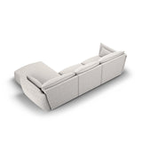 Matera 4-Sitzer Ecksofa, Rechte Seite, aus Chenille in Hellgrau (Haga 06), 308x171x85 cm von Cosmopolitan Design – Bild 4