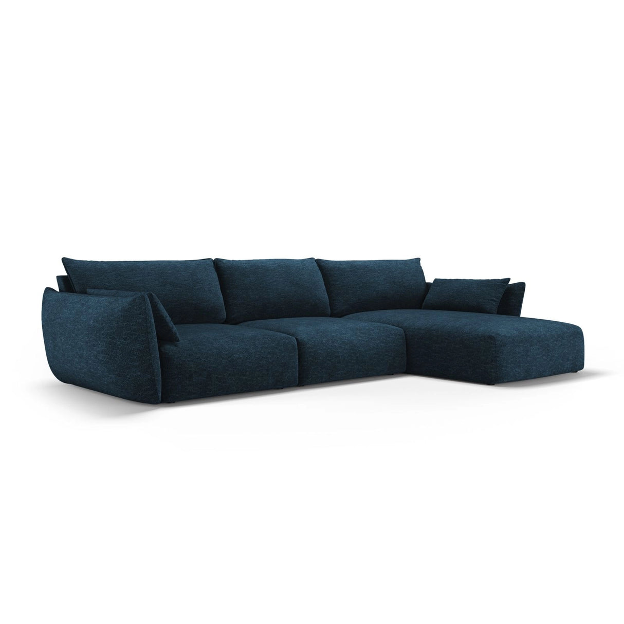 Matera 4-Sitzer Ecksofa, Rechte Seite, aus Chenille in Königsblau (Haga 86), 308x171x85 cm von Cosmopolitan Design – Bild 3