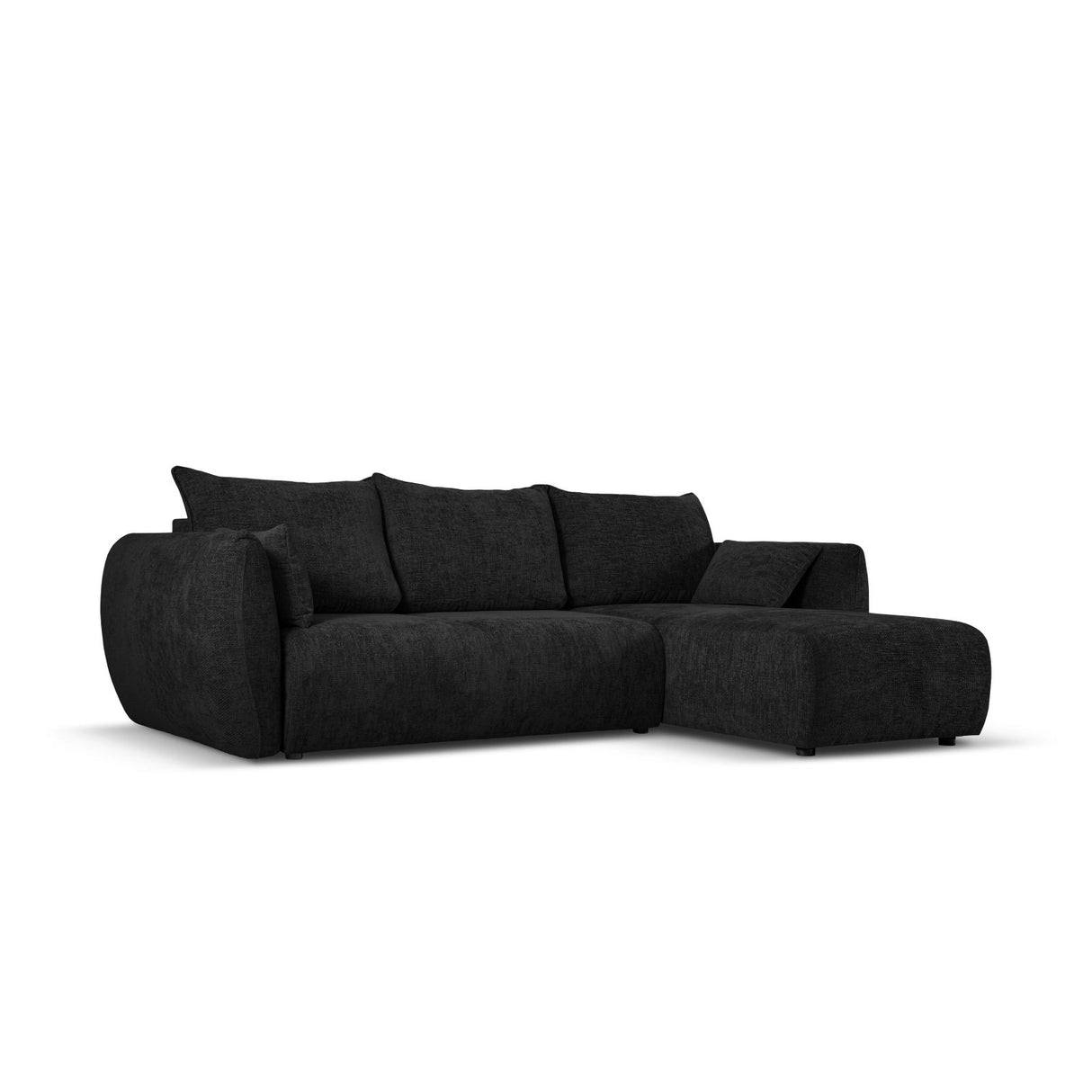 Matera 4-Sitzer Ecksofa, Rechte Seite, aus Chenille in Schwarz (Haga 19), 253x173x86 cm von Cosmopolitan Design – Bild 3