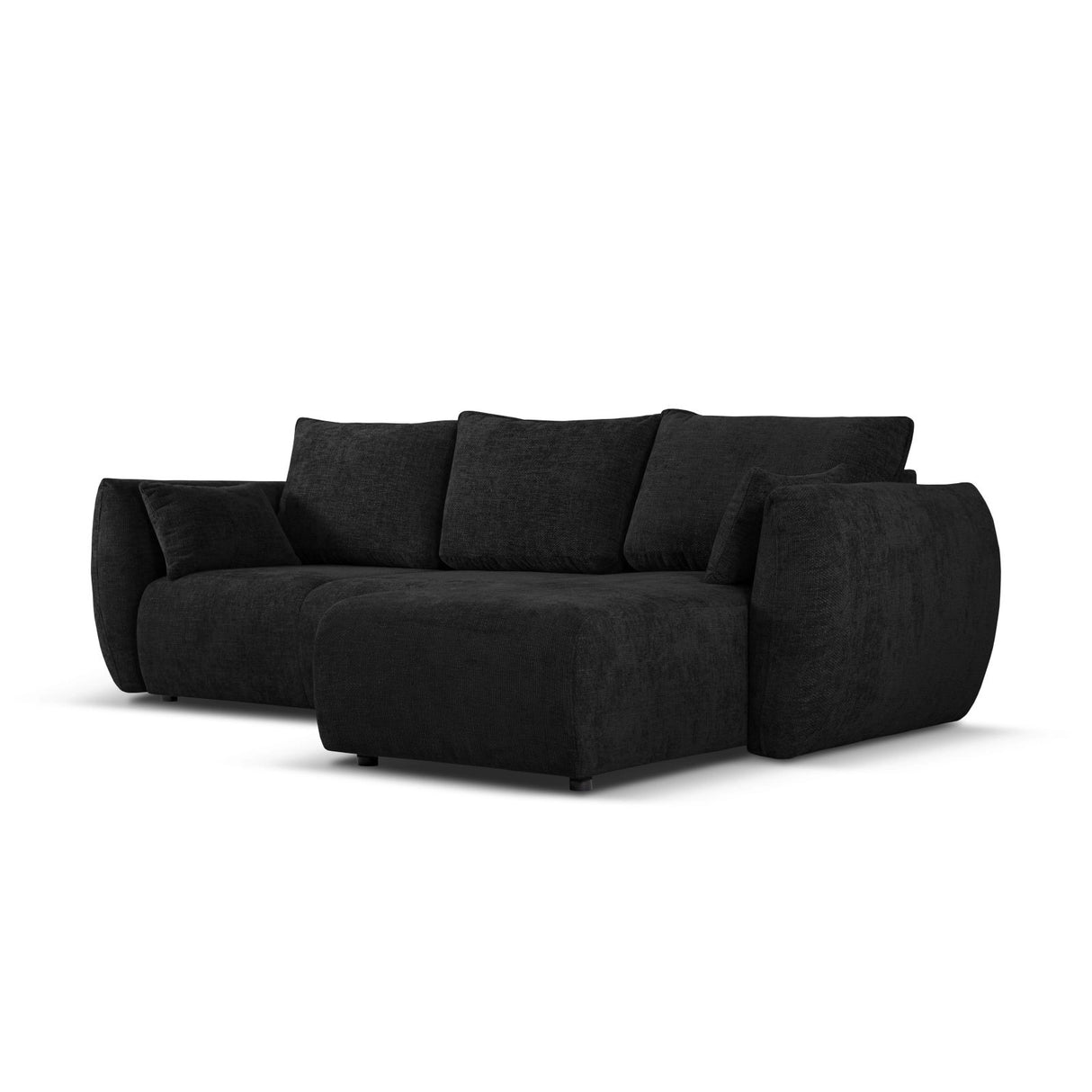 Matera 4-Sitzer Ecksofa, Rechte Seite, aus Chenille in Schwarz (Haga 19), 253x173x86 cm von Cosmopolitan Design – Bild 4