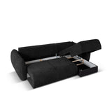 Matera 4-Sitzer Ecksofa, Rechte Seite, aus Chenille in Schwarz (Haga 19), 253x173x86 cm von Cosmopolitan Design – Bild 6