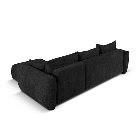 Matera 4-Sitzer Ecksofa, Rechte Seite, aus Chenille in Schwarz (Haga 19), 253x173x86 cm von Cosmopolitan Design – Bild 8
