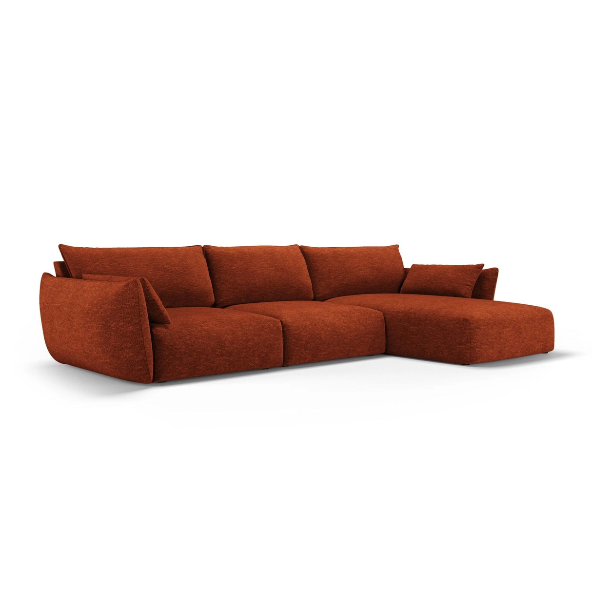 Matera 4-Sitzer Ecksofa, Rechte Seite, aus Chenille in Terrakotta (Haga 44), 308x171x85 cm von Cosmopolitan Design – Bild 3