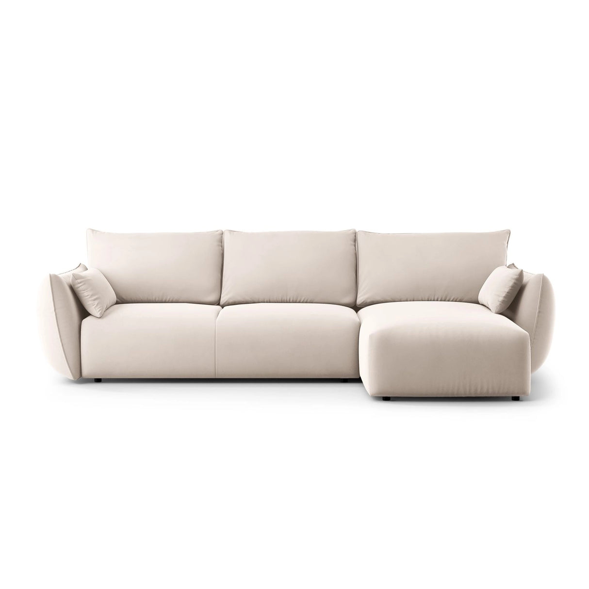 Matera 4-Sitzer Ecksofa, Rechte Seite, aus Samt in Beige (Salvador 1), 253x173x86 cm von Cosmopolitan Design – Bild 1