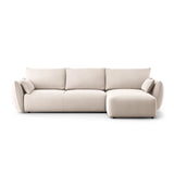 Matera 4-Sitzer Ecksofa, Rechte Seite, aus Samt in Beige (Salvador 1), 253x173x86 cm von Cosmopolitan Design – Bild 1
