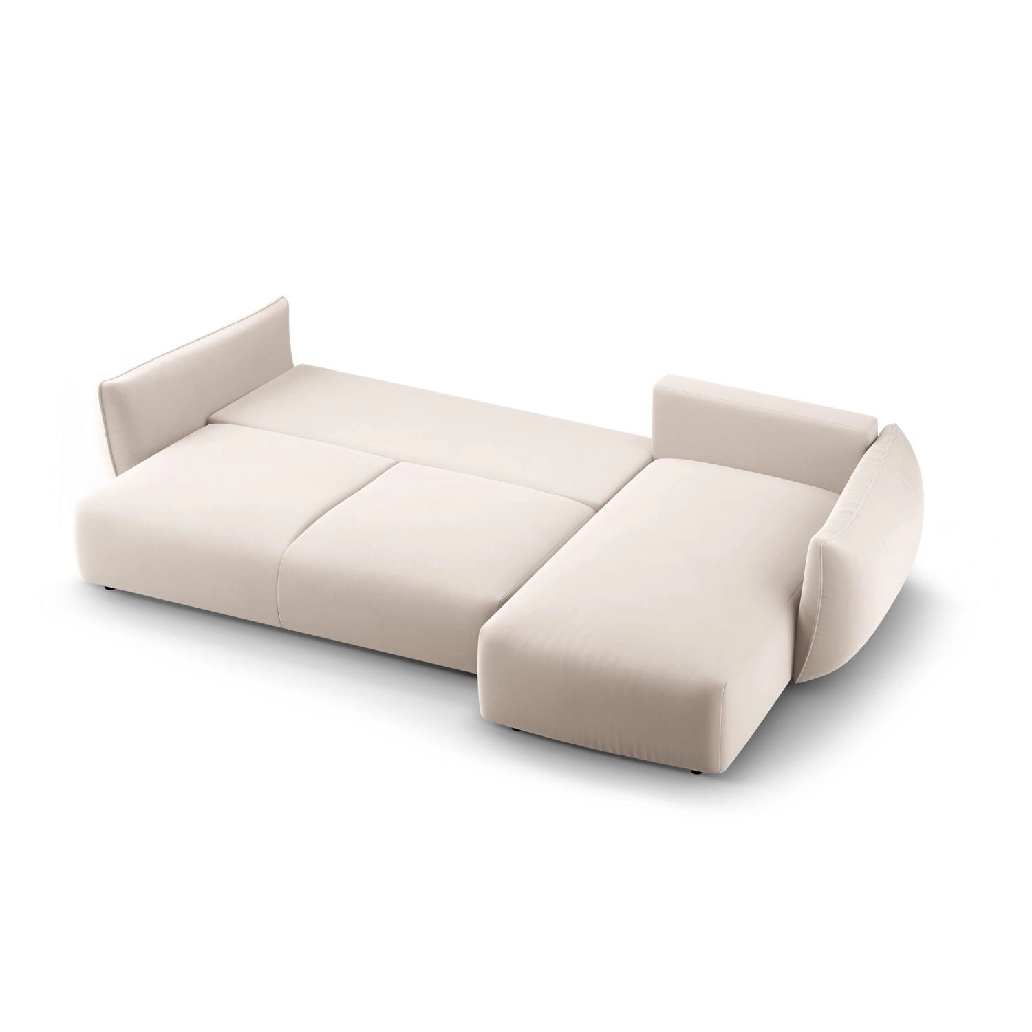 Matera 4-Sitzer Ecksofa, Rechte Seite, aus Samt in Beige (Salvador 1), 253x173x86 cm von Cosmopolitan Design – Bild 6