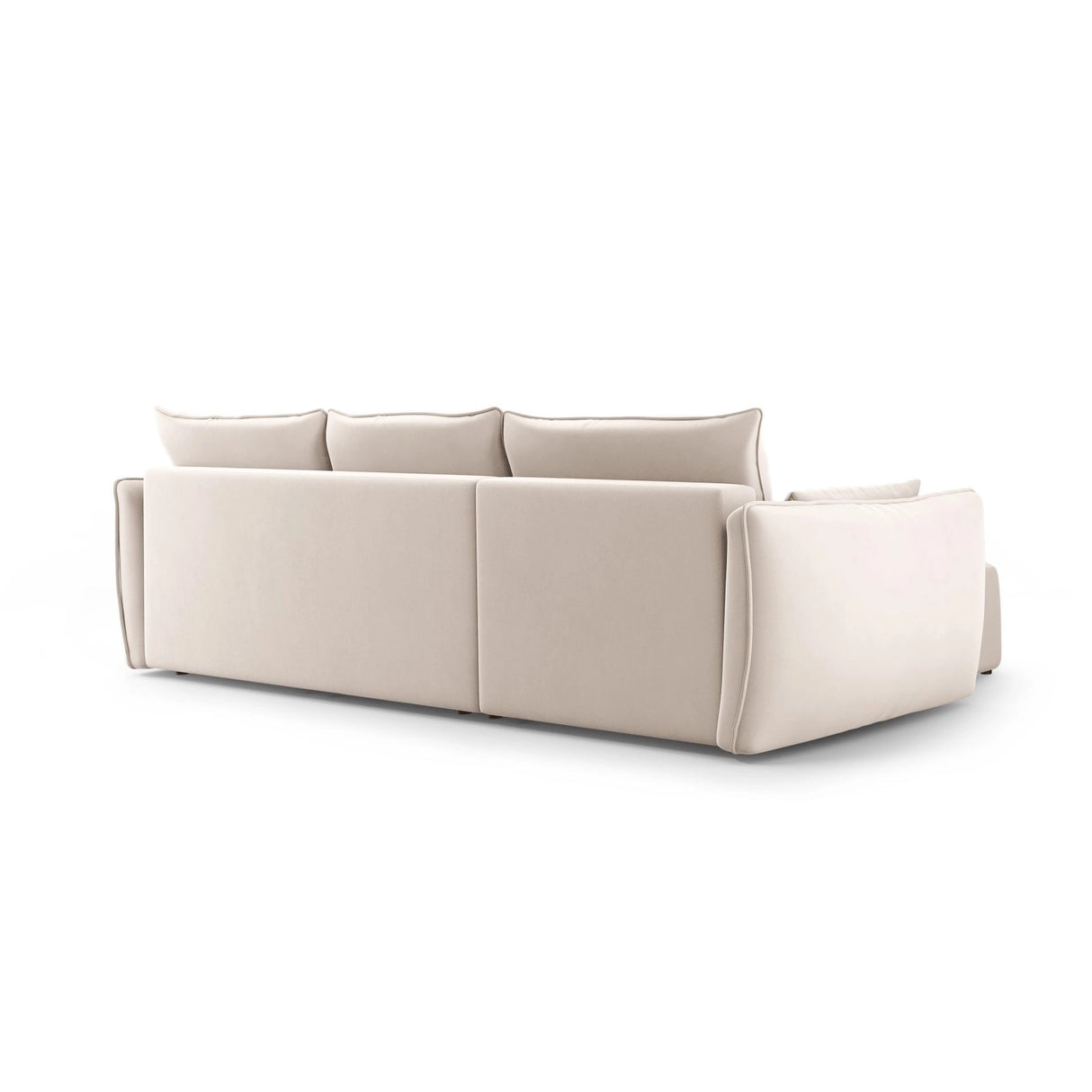 Matera 4-Sitzer Ecksofa, Rechte Seite, aus Samt in Beige (Salvador 1), 253x173x86 cm von Cosmopolitan Design – Bild 7