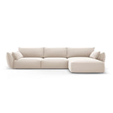 Matera 4-Sitzer Ecksofa, Rechte Seite, aus Samt in Beige (Salvador 1), 308x171x85 cm von Cosmopolitan Design – Bild 1
