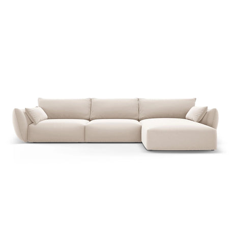 Matera 4-Sitzer Ecksofa, Rechte Seite, aus Samt in Beige (Salvador 1), 308x171x85 cm von Cosmopolitan Design – Bild 1