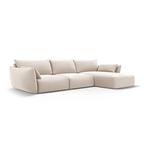Matera 4-Sitzer Ecksofa, Rechte Seite, aus Samt in Beige (Salvador 1), 308x171x85 cm von Cosmopolitan Design – Bild 3