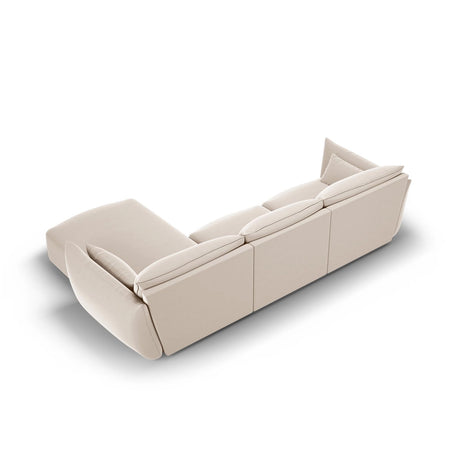 Matera 4-Sitzer Ecksofa, Rechte Seite, aus Samt in Beige (Salvador 1), 308x171x85 cm von Cosmopolitan Design – Bild 4
