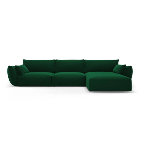 Matera 4-Sitzer Ecksofa, Rechte Seite, aus Samt in Flaschengrün (Salvador 7), 308x171x85 cm von Cosmopolitan Design – Bild 1