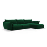 Matera 4-Sitzer Ecksofa, Rechte Seite, aus Samt in Flaschengrün (Salvador 7), 308x171x85 cm von Cosmopolitan Design – Bild 3
