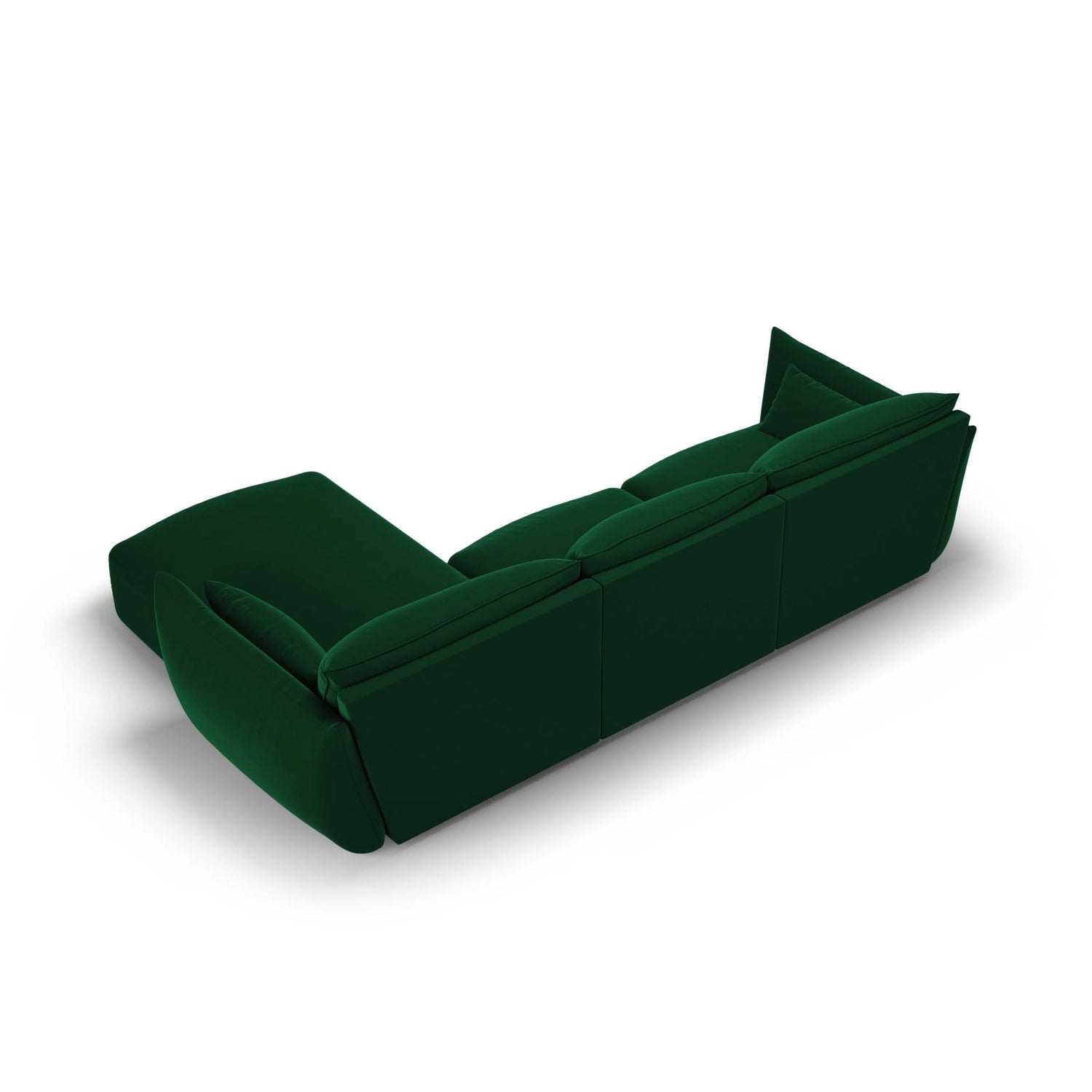 Matera 4-Sitzer Ecksofa, Rechte Seite, aus Samt in Flaschengrün (Salvador 7), 308x171x85 cm von Cosmopolitan Design – Bild 4