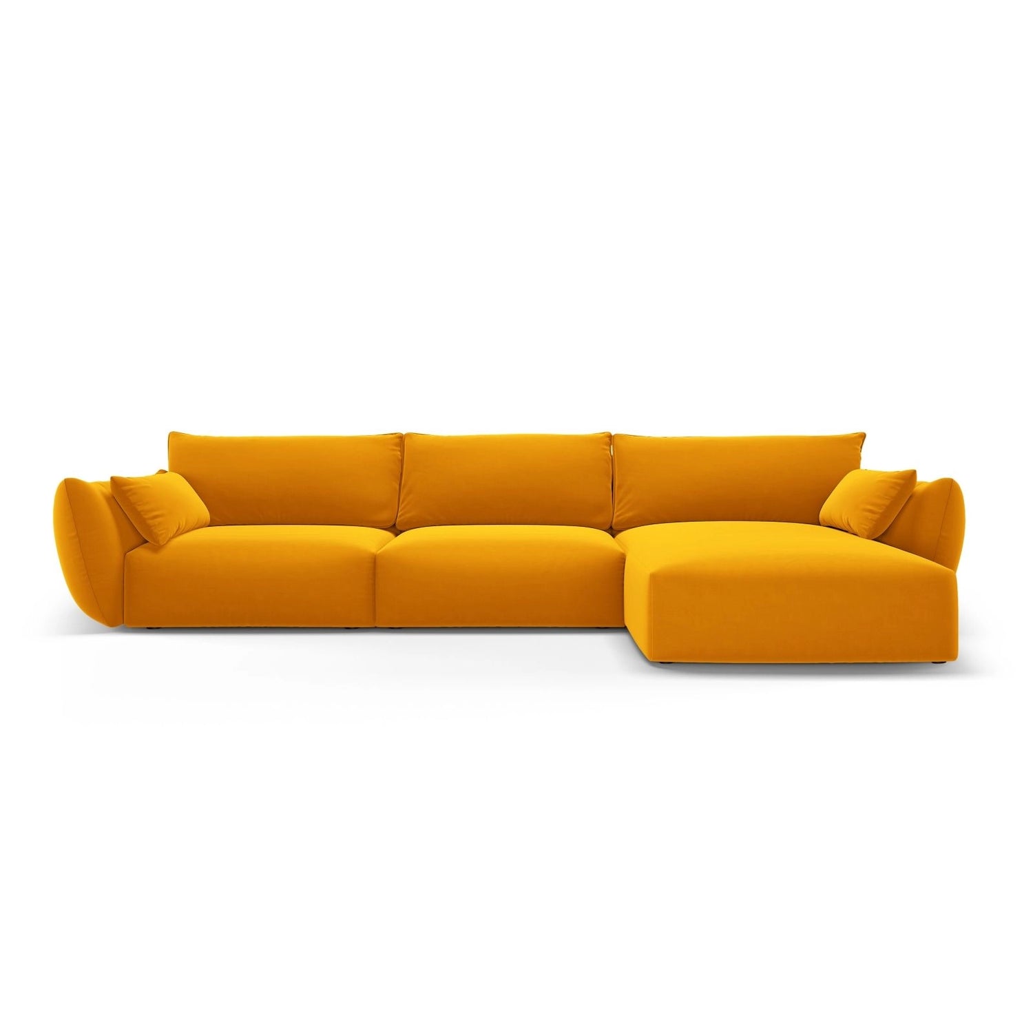 Matera 4-Sitzer Ecksofa, Rechte Seite, aus Samt in Gelb (Salvador 10), 308x171x85 cm von Cosmopolitan Design – Bild 1