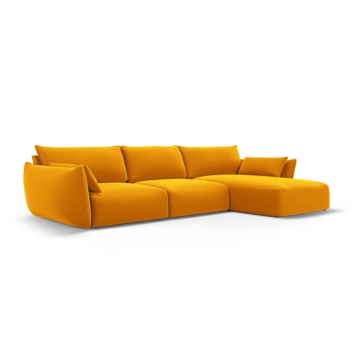 Matera 4-Sitzer Ecksofa, Rechte Seite, aus Samt in Gelb (Salvador 10), 308x171x85 cm von Cosmopolitan Design – Bild 3