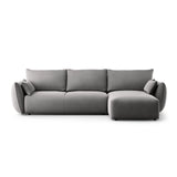 Matera 4-Sitzer Ecksofa, Rechte Seite, aus Samt in Grau (Salvador 17), 253x173x86 cm von Cosmopolitan Design – Bild 1