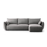 Matera 4-Sitzer Ecksofa, Rechte Seite, aus Samt in Grau (Salvador 17), 253x173x86 cm von Cosmopolitan Design – Bild 1