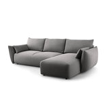 Matera 4-Sitzer Ecksofa, Rechte Seite, aus Samt in Grau (Salvador 17), 253x173x86 cm von Cosmopolitan Design – Bild 4