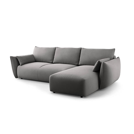 Matera 4-Sitzer Ecksofa, Rechte Seite, aus Samt in Grau (Salvador 17), 253x173x86 cm von Cosmopolitan Design – Bild 4