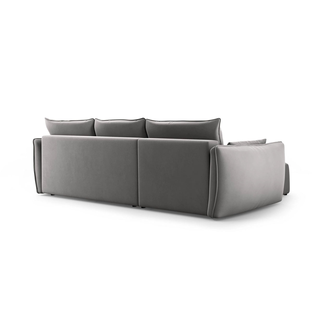 Matera 4-Sitzer Ecksofa, Rechte Seite, aus Samt in Grau (Salvador 17), 253x173x86 cm von Cosmopolitan Design – Bild 7