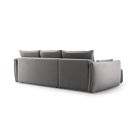 Matera 4-Sitzer Ecksofa, Rechte Seite, aus Samt in Grau (Salvador 17), 253x173x86 cm von Cosmopolitan Design – Bild 7