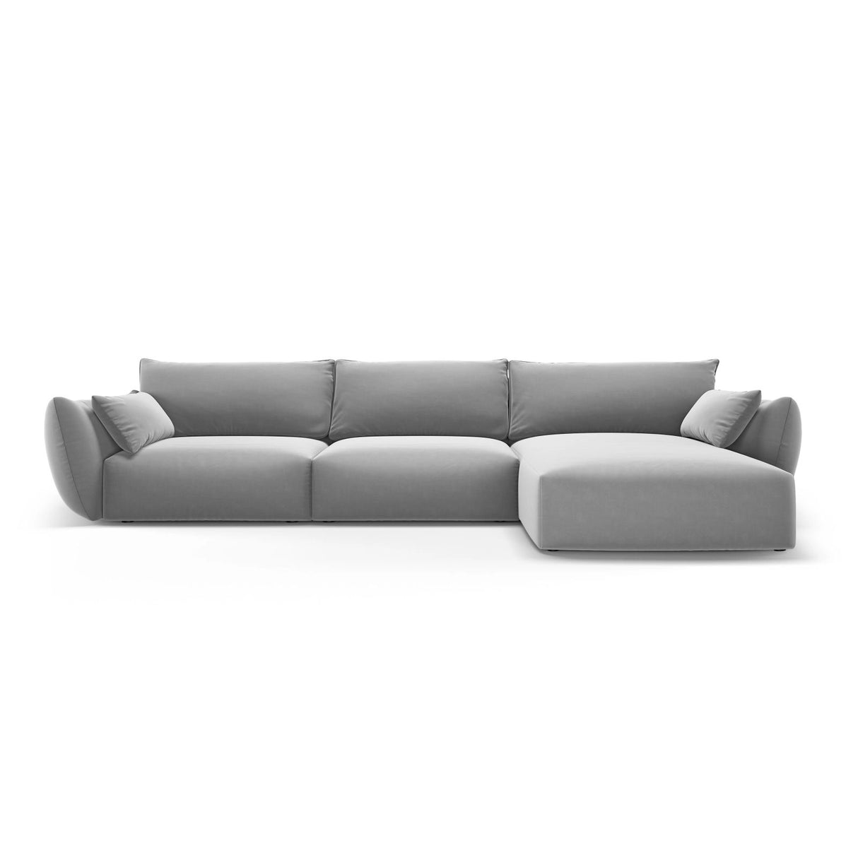 Matera 4-Sitzer Ecksofa, Rechte Seite, aus Samt in Grau (Salvador 17), 308x171x85 cm von Cosmopolitan Design – Bild 1