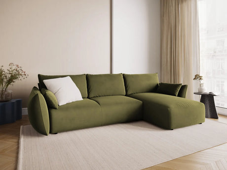 Matera 4-Sitzer Ecksofa, Rechte Seite, aus Samt in Grün (Salvador 8), 253x173x86 cm von Cosmopolitan Design – Bild 2
