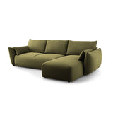 Matera 4-Sitzer Ecksofa, Rechte Seite, aus Samt in Grün (Salvador 8), 253x173x86 cm von Cosmopolitan Design – Bild 4