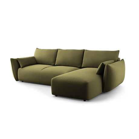 Matera 4-Sitzer Ecksofa, Rechte Seite, aus Samt in Grün (Salvador 8), 253x173x86 cm von Cosmopolitan Design – Bild 4