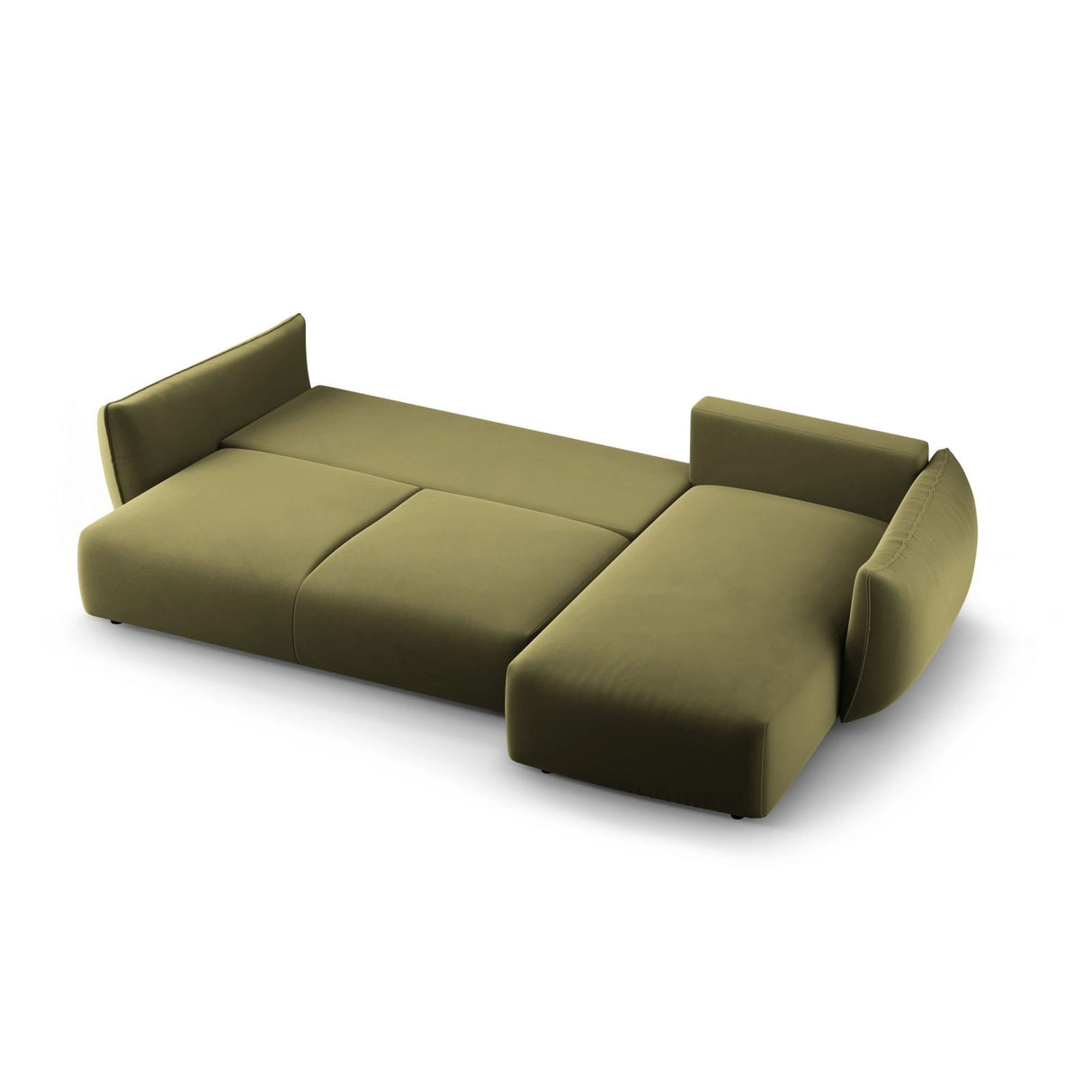 Matera 4-Sitzer Ecksofa, Rechte Seite, aus Samt in Grün (Salvador 8), 253x173x86 cm von Cosmopolitan Design – Bild 6