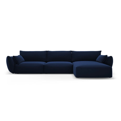 Matera 4-Sitzer Ecksofa, Rechte Seite, aus Samt in Königsblau (Salvador 5), 308x171x85 cm von Cosmopolitan Design – Bild 1