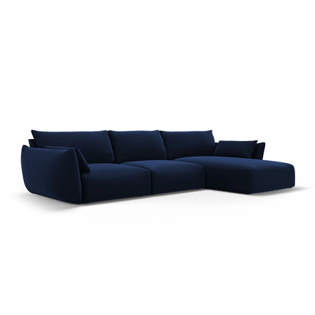 Matera 4-Sitzer Ecksofa, Rechte Seite, aus Samt in Königsblau (Salvador 5), 308x171x85 cm von Cosmopolitan Design – Bild 3